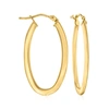 Canaria Fine Jewelry Canaria Italian 10kt Yellow Gold Oval Hoop Earrings In Gold
