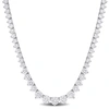 Mimi & Max 27 Ct Tgw Cubic Zirconia Tennis Necklace In Sterling Silver In Silver