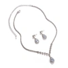 Sohi Silver Plated Designer Stone Necklace And Earring Set In Silver