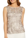 ADRIANNA PAPELL WOMENS LACE SLEEVELESS BLOUSE