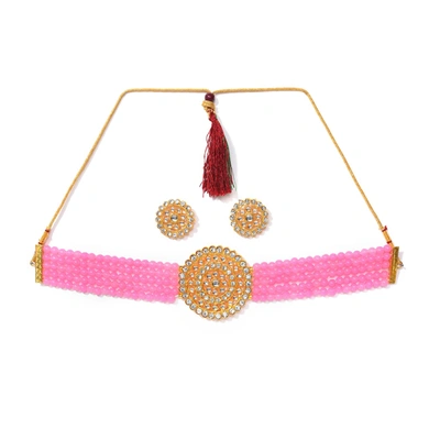 Sohi Gold Plated Designer Stone Necklace Set