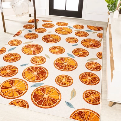 Jonathan Y Aranciata Citrus Slice High-low Indoor/outdoor Orange/cream Area Rug