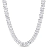 Mimi & Max 73 1/2 Ct Tgw Created White Sapphire Tennis Necklace In Sterling Silver In Silver