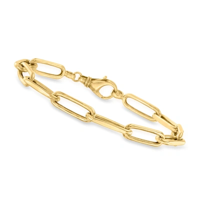 Canaria Fine Jewelry Canaria 10kt Yellow Gold Flat-edged Paper Clip Link Bracelet