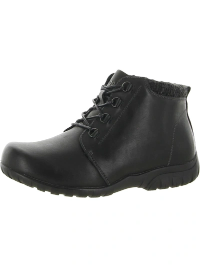 Propét Delaney Womens Leather Zip-up Ankle Boots In Black