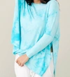 French Kyss Soft Stretch Oversized Scoop Tie Dye In Surf In Blue
