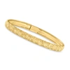 Canaria Fine Jewelry Canaria 10kt Yellow Gold Basketweave-pattern Bangle Bracelet In Gold
