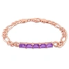 Mimi & Max 2 1/4 Ct Tgw Amethyst Birthstone Link Bracelet In Rose Plated Sterling Silver In Purple