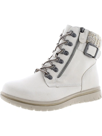 Cliffs By White Mountain Hearty Womens Faux Suede Cold Weather Winter & Snow Boots In White