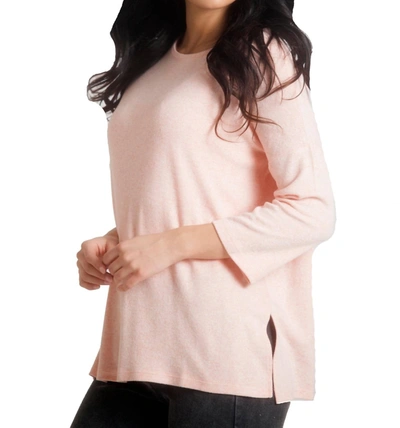French Kyss Lillie Kashmira 3/4 Sleeve Tunic In Peach In Pink