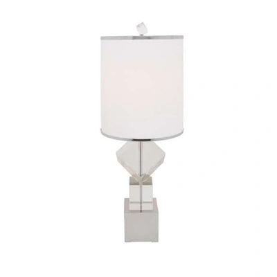 Finesse Decor Crystal Cubes Usb Table Lamp In Silver