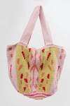 Castellano Maleiwa Handmade Tote Bag In Pink/red In Pink