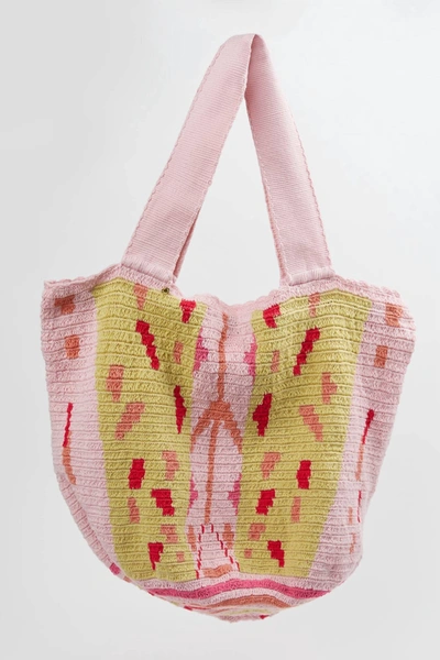 Castellano Maleiwa Handmade Tote Bag In Pink/red In Multi