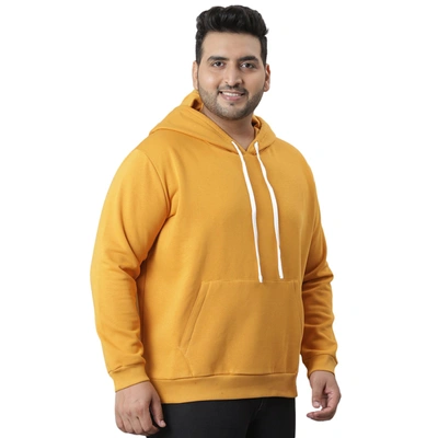 Instafab Plus Men Full Sleeve Hooded Sweatshirt In Yellow