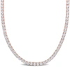 Mimi & Max 33 Ct Tgw Created White Sapphire Tennis Necklace In Rose Plated Sterling Silver In White