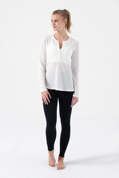 Nux Active Henley Long Sleeve In White