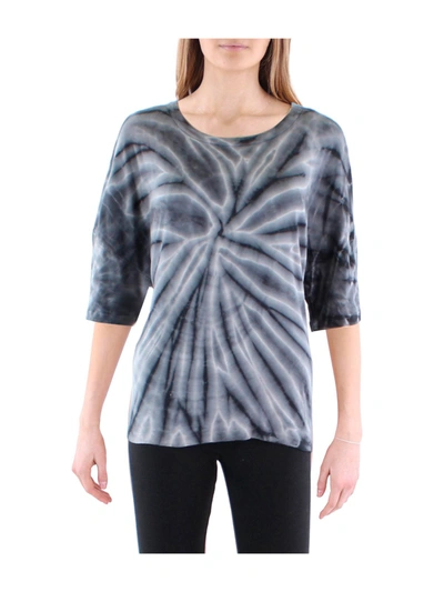 Anthropologie Maronie Womens Tie Dye Knit T-shirt In Grey