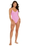 Jmp The Label Miami V Neck One Piece Swimsuit - Blushing Pink In Pink