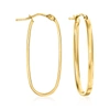 Ross-simons Italian 14kt Yellow Gold Paper Clip Link Hoop Earrings In Gold