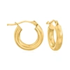 Canaria Fine Jewelry Canaria Italian 3mm 10kt Yellow Gold Huggie Hoop Earrings In Gold