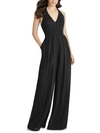 DESSY COLLECTION BY VIVIAN DIAMOND WOMENS PLEATED V NECK JUMPSUIT