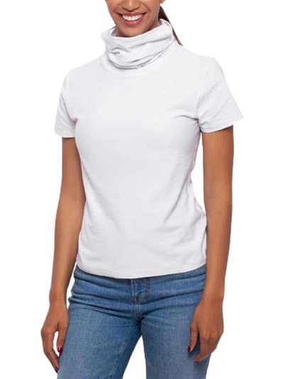 B & A By Betsy And Adam Womens Short Sleeve Attached Mask T-shirt In White