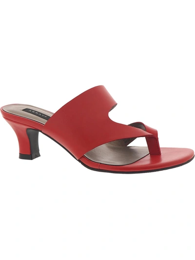 Array Arden Womens Faux Leather Thong Heel Sandals In Red