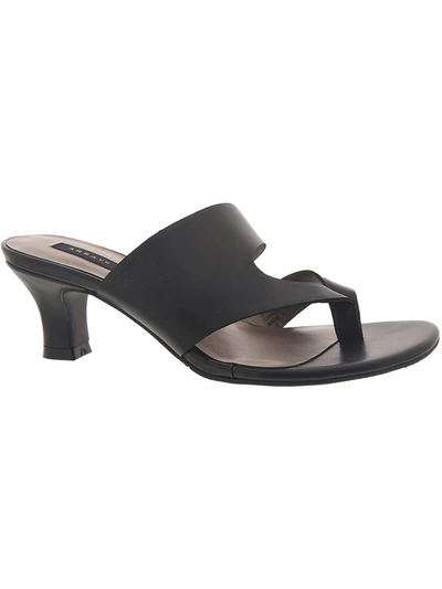 Array Arden Womens Faux Leather Thong Heel Sandals In Black