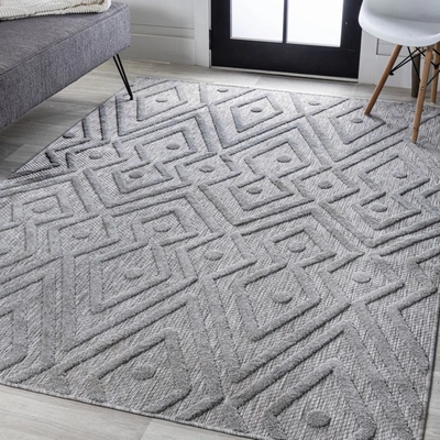 Jonathan Y Balansat Moroccan Diamond Indoor/outdoor Area Rug In Grey