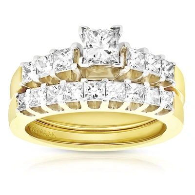 Vir Jewels 2 Cttw 18k Gold Si Diamond Bridal Set In Silver
