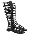 Stuart Weitzman Women's Gladiator Nappa Leather Elastic Stretch Boots In Black