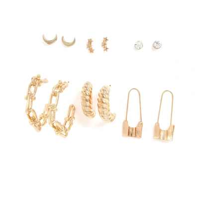 Sohi Pack Of 6 Gold Plated Designer Earrings