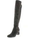 DKNY CORA WOMENS LEATHER BLOCK HEEL OVER-THE-KNEE BOOTS