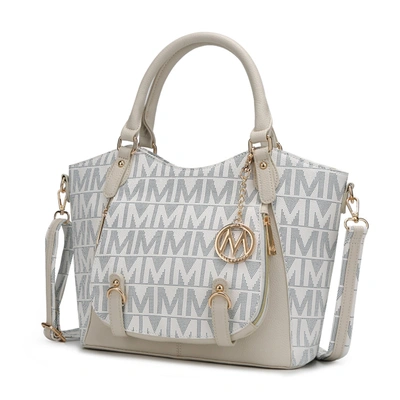 Mkf Collection By Mia K Fula Signature Satchel Handbag In White