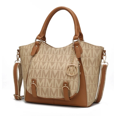 Mkf Collection By Mia K Fula Signature Satchel Handbag In Beige