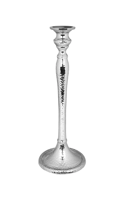 Classic Touch Decor Nickel Candlestick - 12.25"h