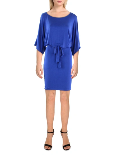 Lisa & Lucy Womens Solid Boatneck Midi Dress In Blue