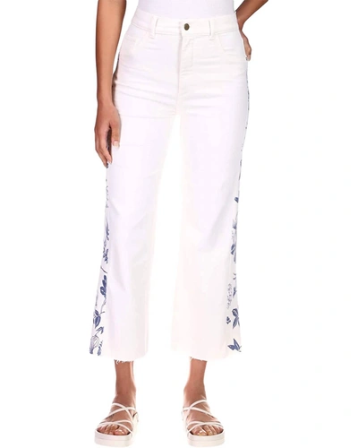 Dl1961 - Women's Hepburn High Rise Vintage Jean In Fleur Mix In White