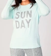 French Kyss Long Sleeve Sunday Crew In Mist In Blue