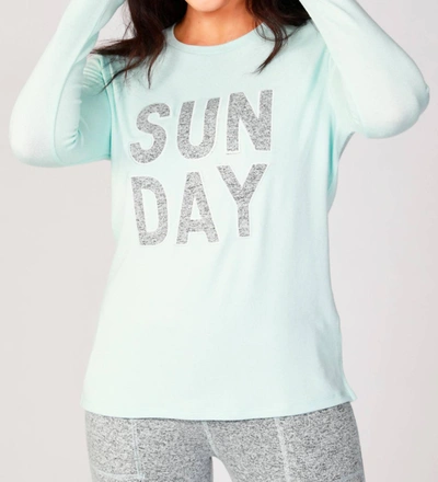 French Kyss Long Sleeve Sunday Crew In Mist In Blue