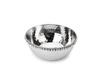 CLASSIC TOUCH DECOR STAINLESS STEEL CANDY DISH WITH CRYSTAL BEADS