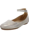 NATURALIZER MAXWELL WOMENS LEATHER ANKLE STRAP BALLET FLATS