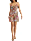Bar Iii Womens Floral Print Short Mini Dress In Multi