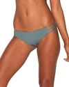 L*space Kennedy Seamless Low Rise Tri Strap Bikini Bottom In Slated Glass In Green