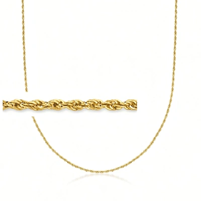 Rs Pure Ross-simons 1.5mm 14kt Yellow Gold Twisted Rope-chain Necklace In White