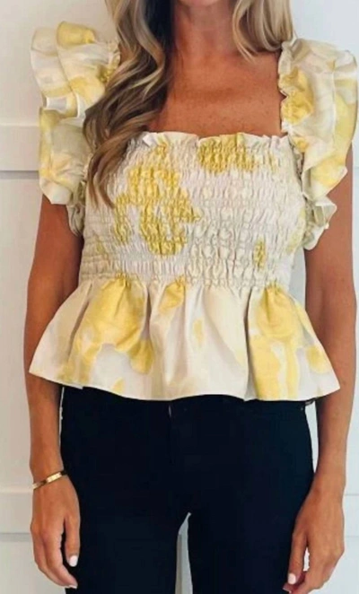 Willa Story Meredith Top In Gold In Yellow