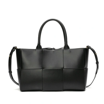 Tiffany & Fred Woven Smooth Leather Tote Bag In Black