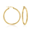 Ross-simons Italian 2mm 18kt Yellow Gold Hoop Earrings In Gold