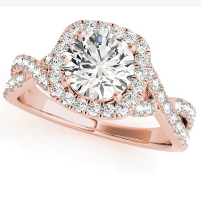 Pompeii3 1 Ct Diamond Cushion Halo Engagement Ring In 14k White Yellow Or Rose Gold In Multi
