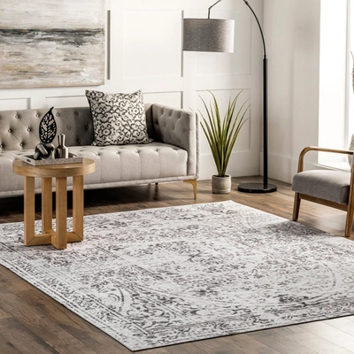 Nuloom Bess Persian Vintage Machine Washable Area Rug In White